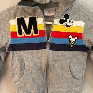 Hanna Andersson Disney Gray Hoodie Mickey Mouse Colorblock size 4